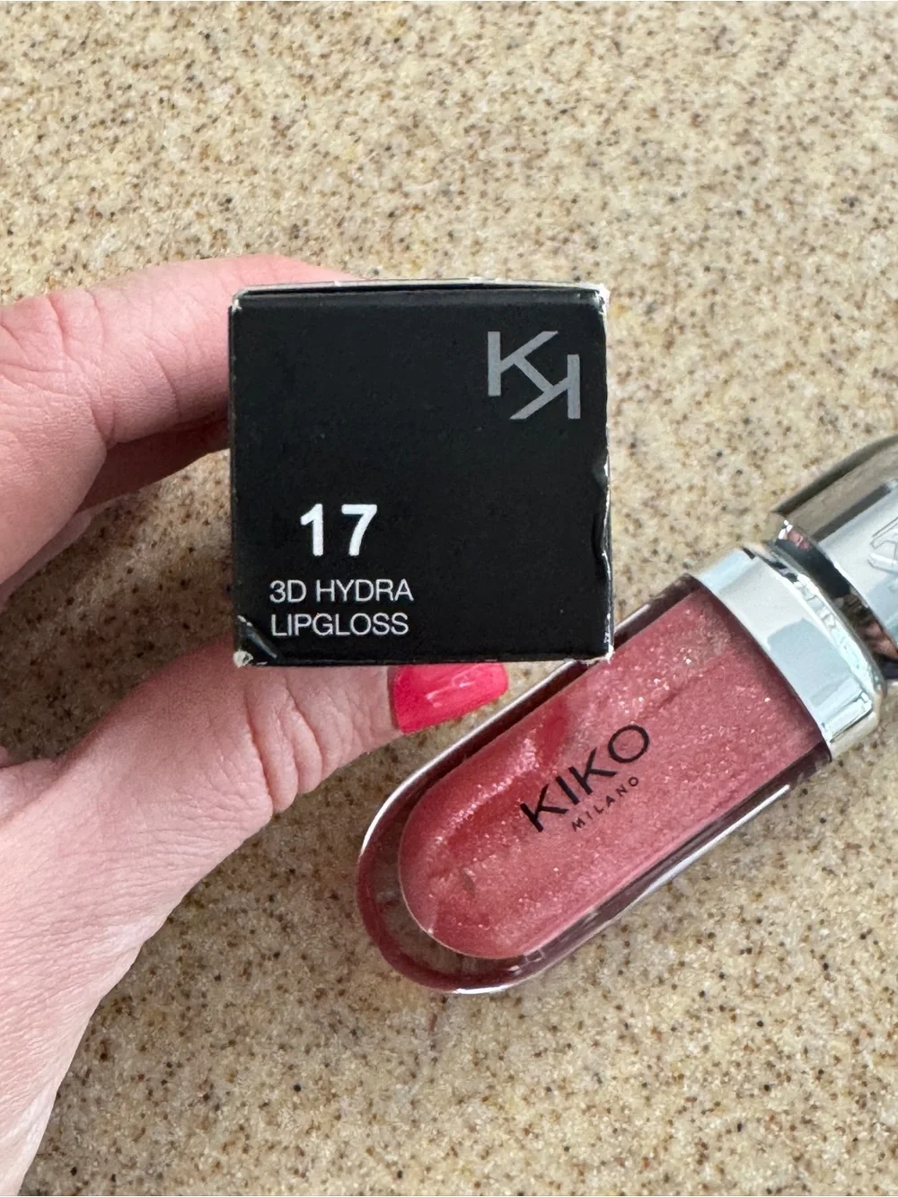 KIKO MILANO 3D Hydra Lip Gloss 17 Shine Glitter Liquid 6.5ml Pink Iridescent